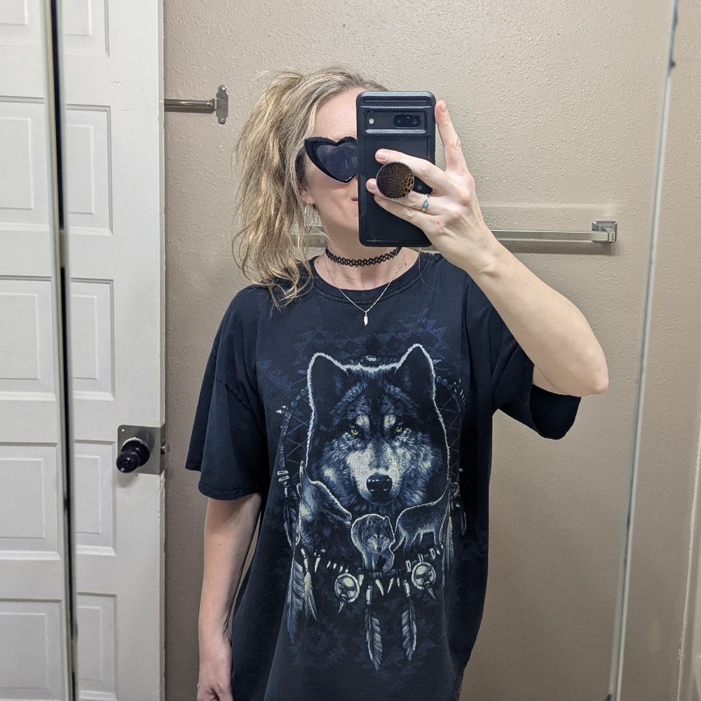 Wolf Shirt Black Graphic Tee